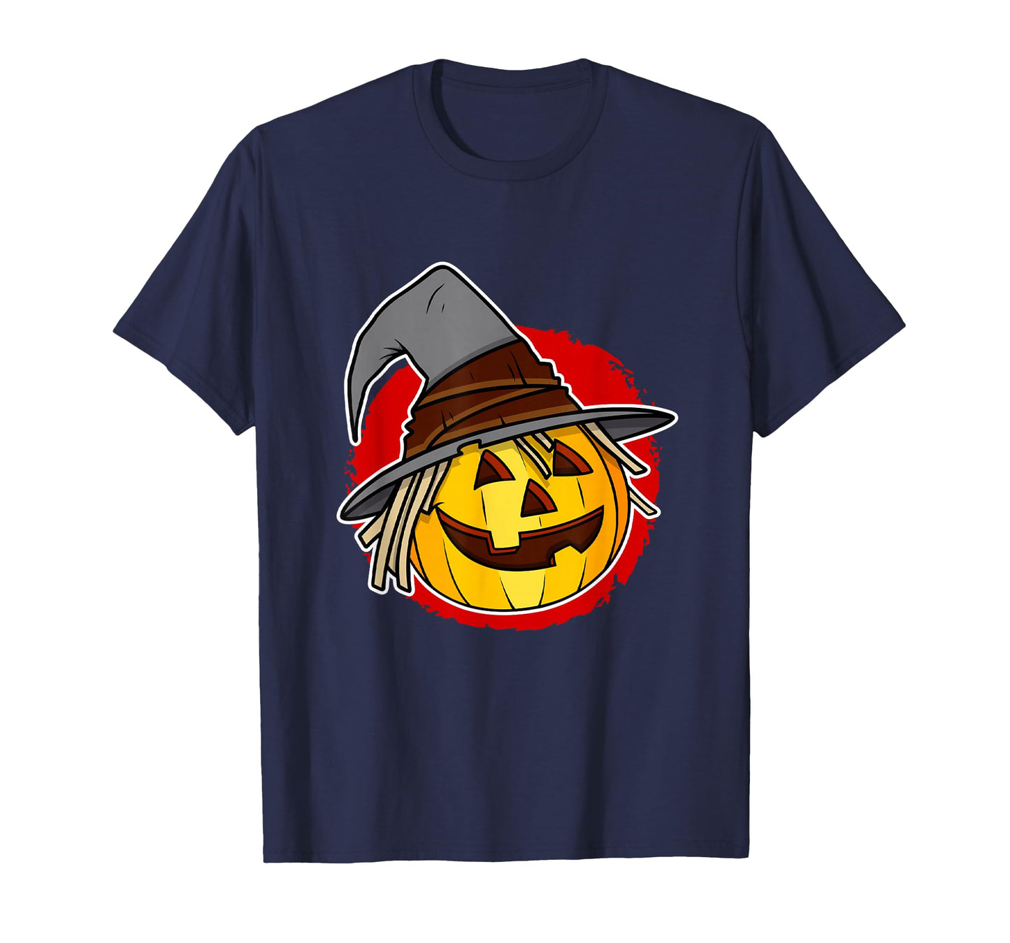 Halloween Jack o Lantern Pumpkin with Witch Hat T-Shirt