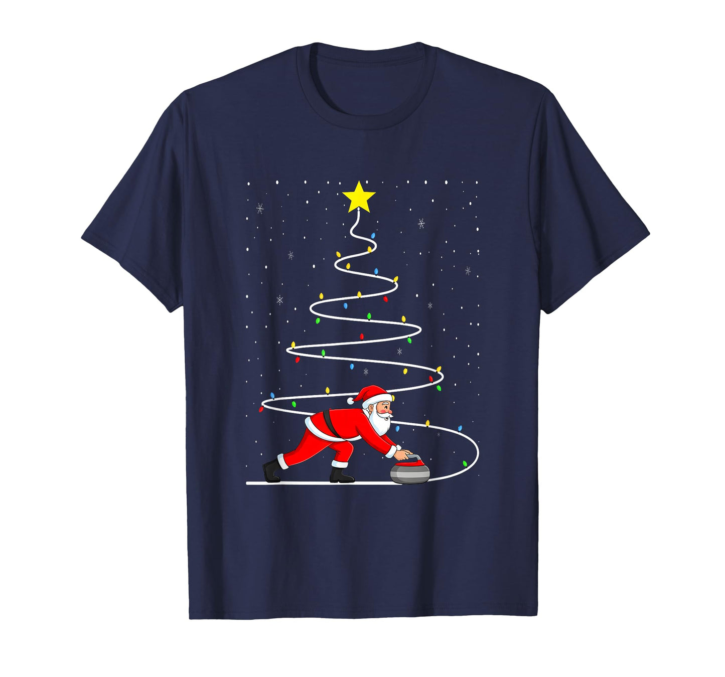 Santa Curling Christmas Tree T-Shirt