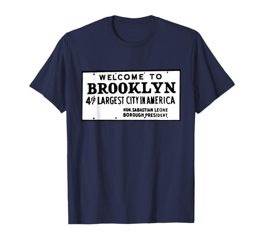 Old School Retro Welcome To Brooklyn Sign T-Shirt