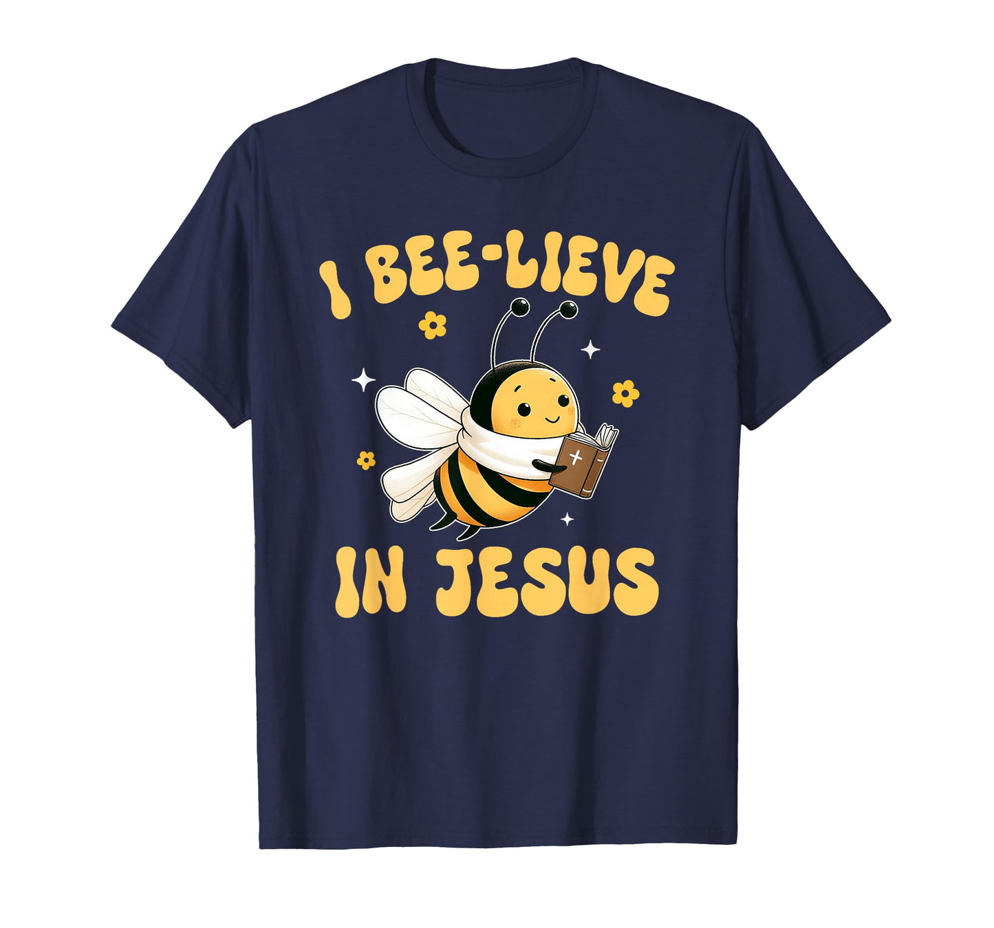 Gospel Kids Christian I Bee-lieve in Jesus Faith Cute Bee T-Shirt