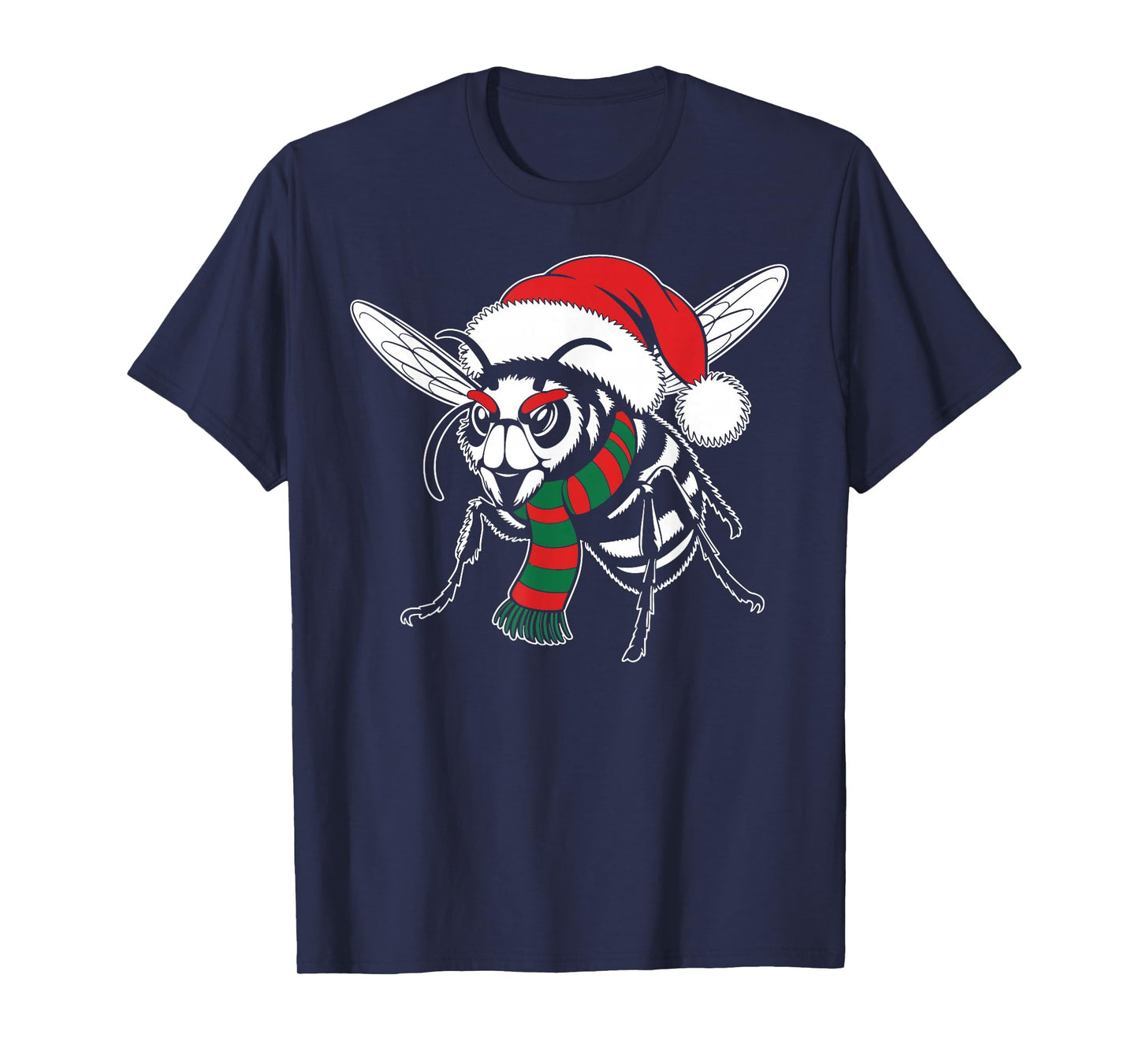 Asian Giant Hornet Xmas Santa Hat Scarf Christmas Costume T-Shirt