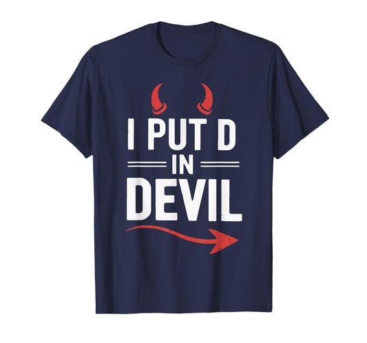 I Put D In Devil Funny Halloween Matching Couple Costume T-Shirt