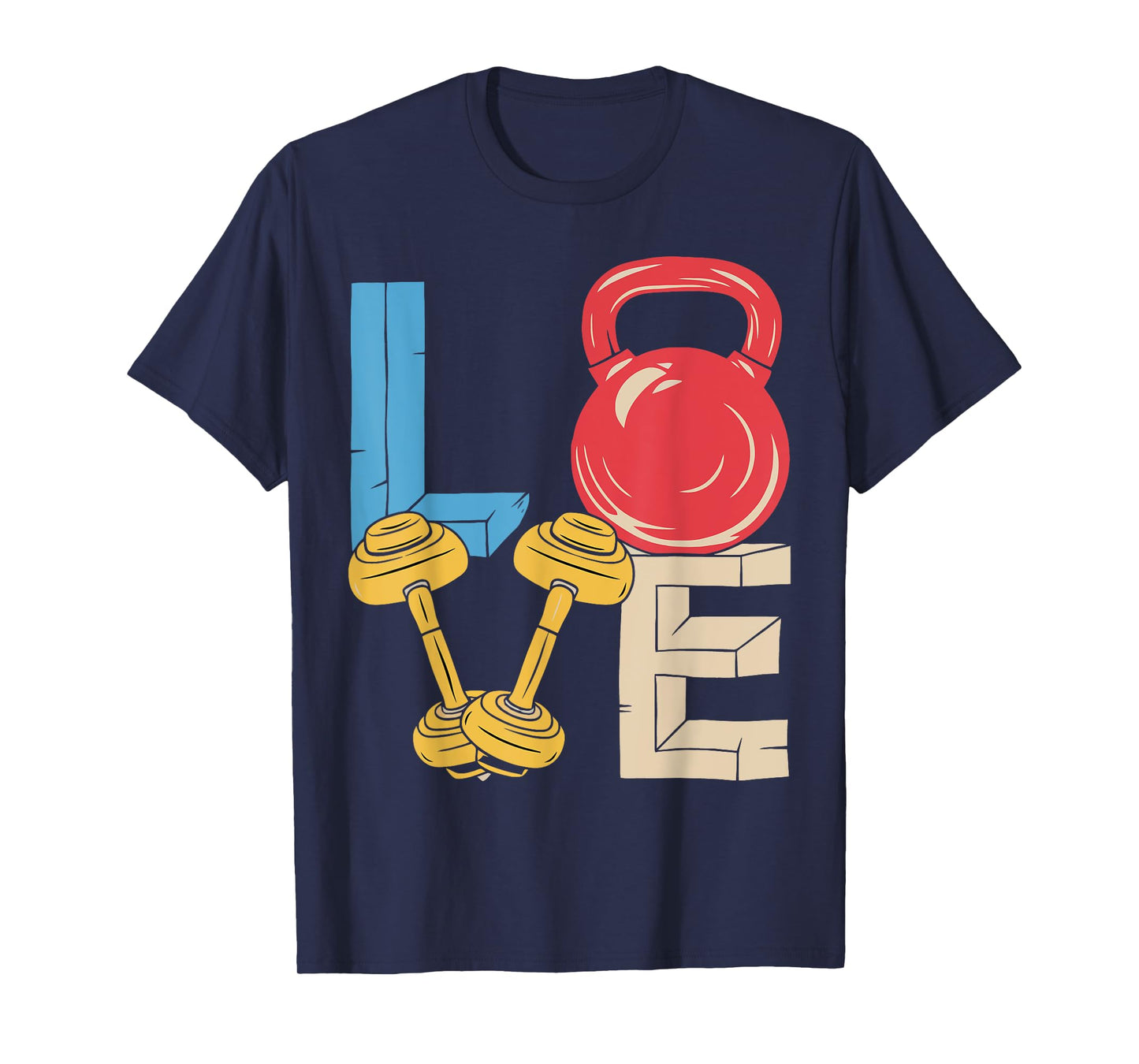 Love Weightlifting Kettlebell Dumbbell Fitness Gym T-Shirt