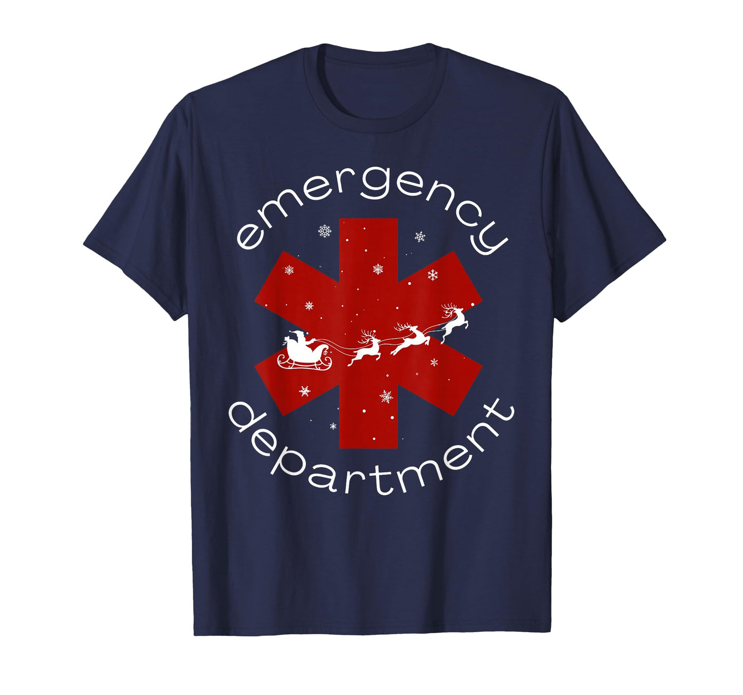 Emergency Department Christmas Santa Claus Reindeer ER Nurse T-Shirt