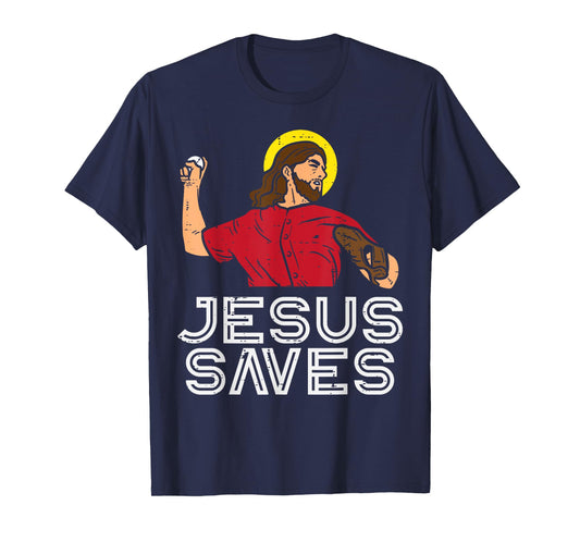 Jesus Saves Baseball God Sports Christian Men Women Kids T-Shirt