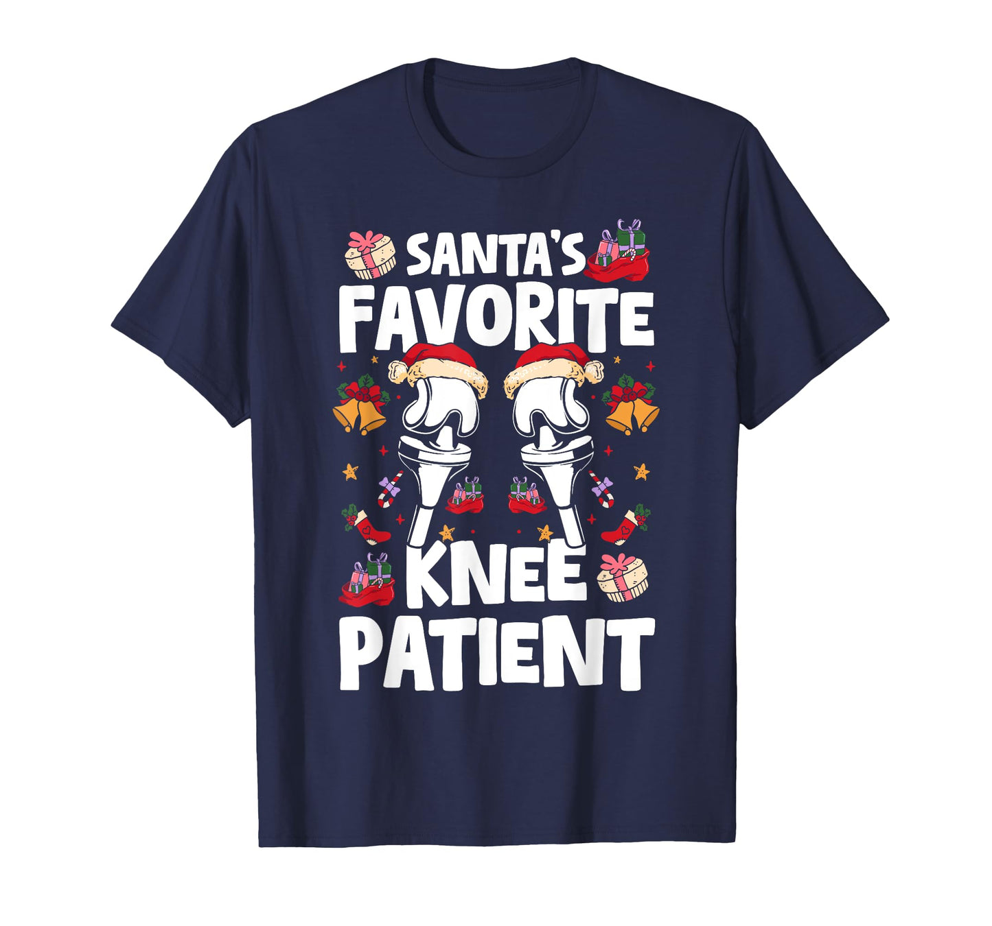 Santas Favorite Knee Patient Knee Replacement Surgery Xmas T-Shirt