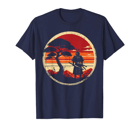 Japanese Art Samurai Retro Sunset Warrior Men Women Kids T-Shirt