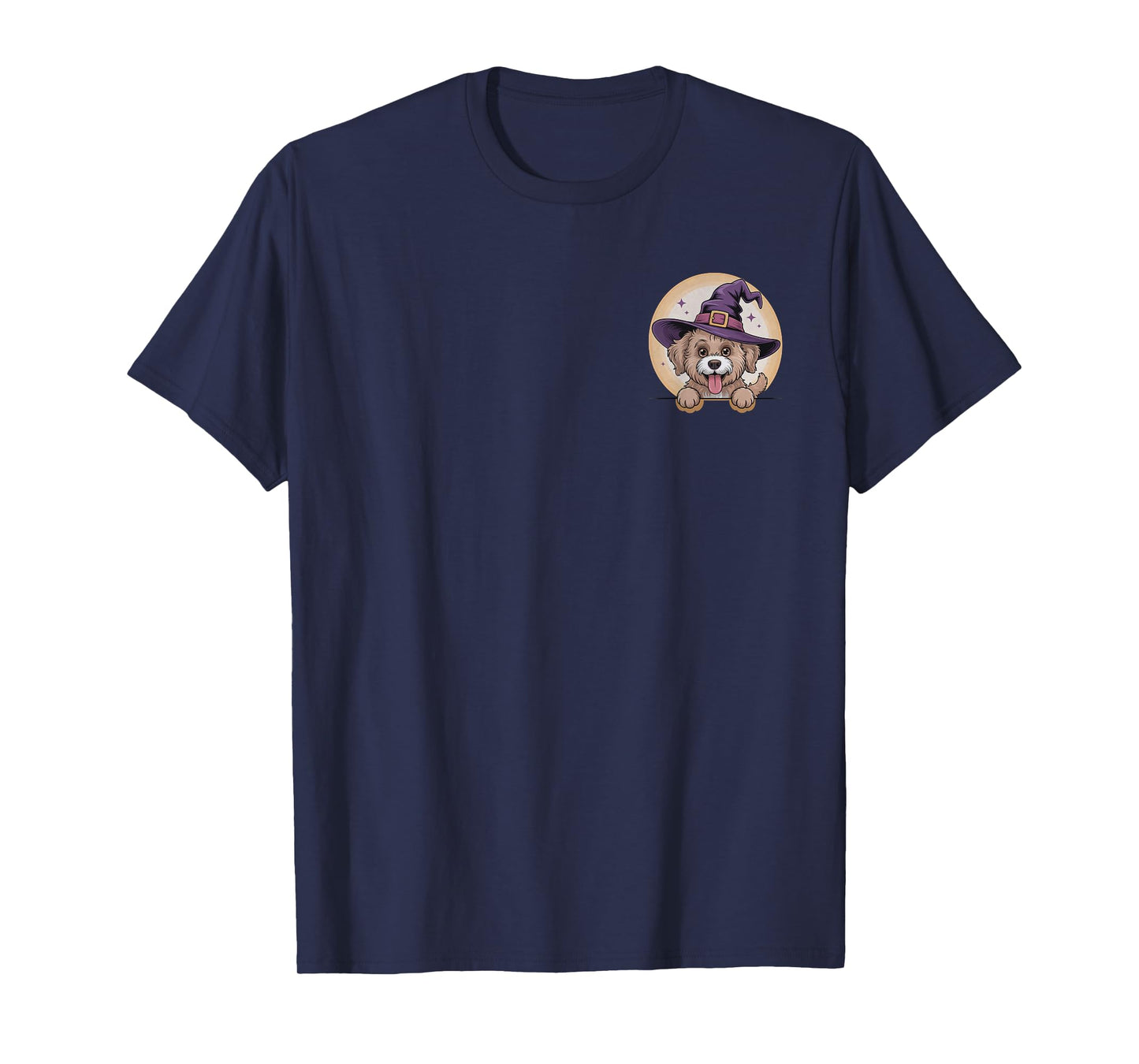 Cute Goldendoodle Dog Witch Hat Halloween Funny Doodle Puppy T-Shirt