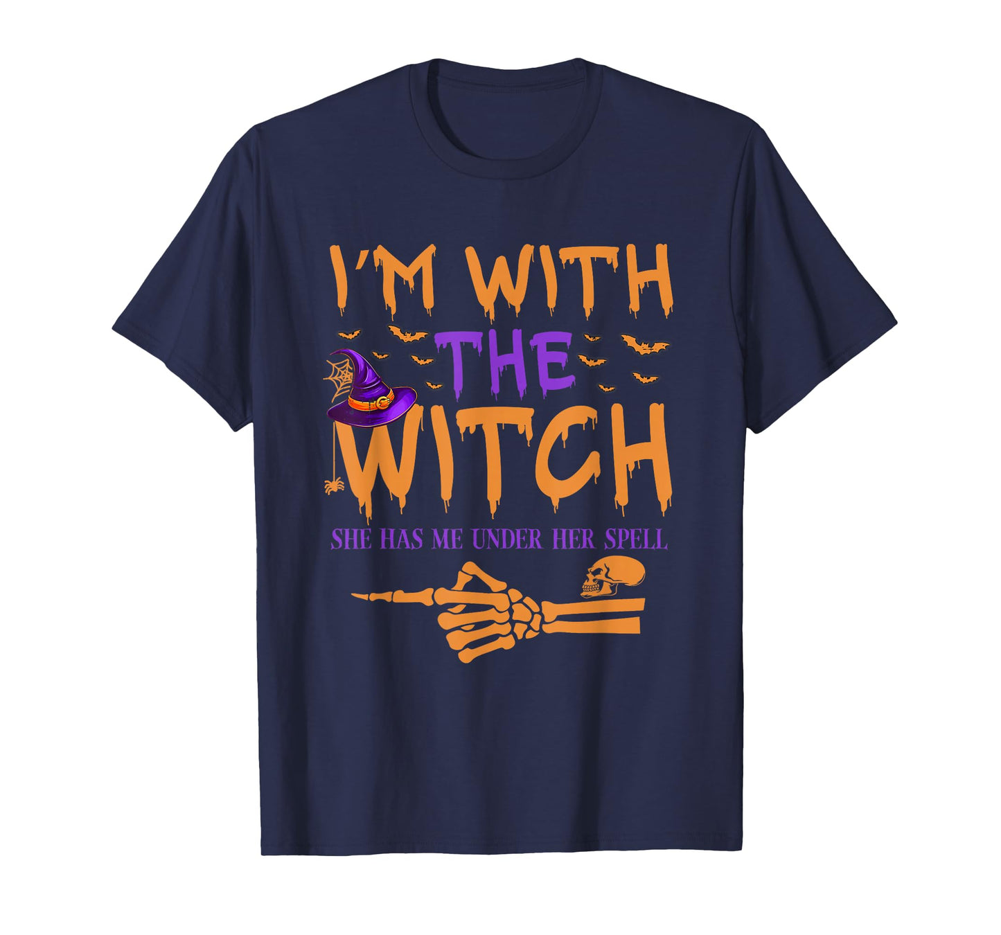 I'm with The Witch Funny Halloween Couple Costume Party T-Shirt
