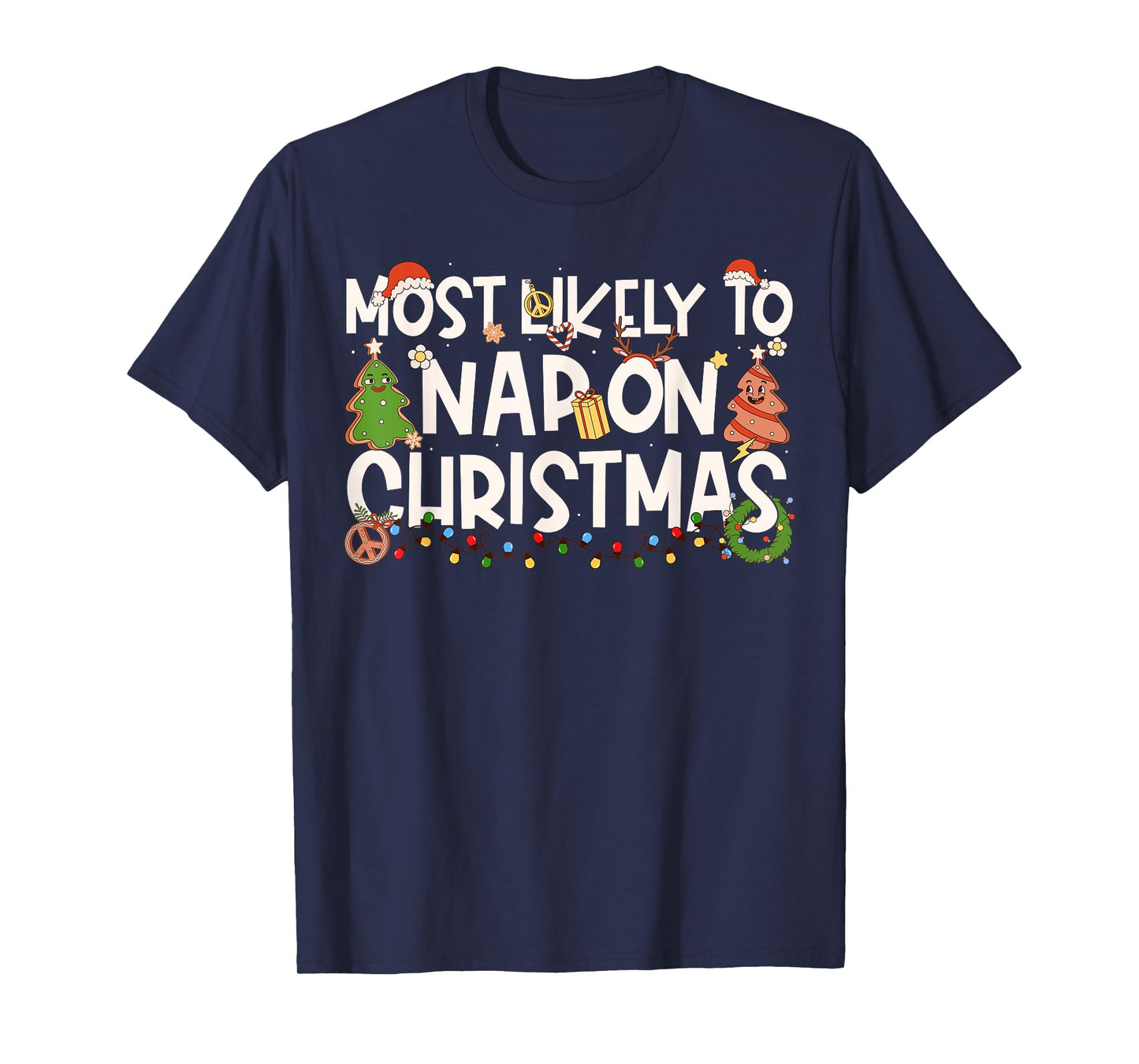 Most Likely to Nap On Christmas Family Matching Christmas T-Shirt