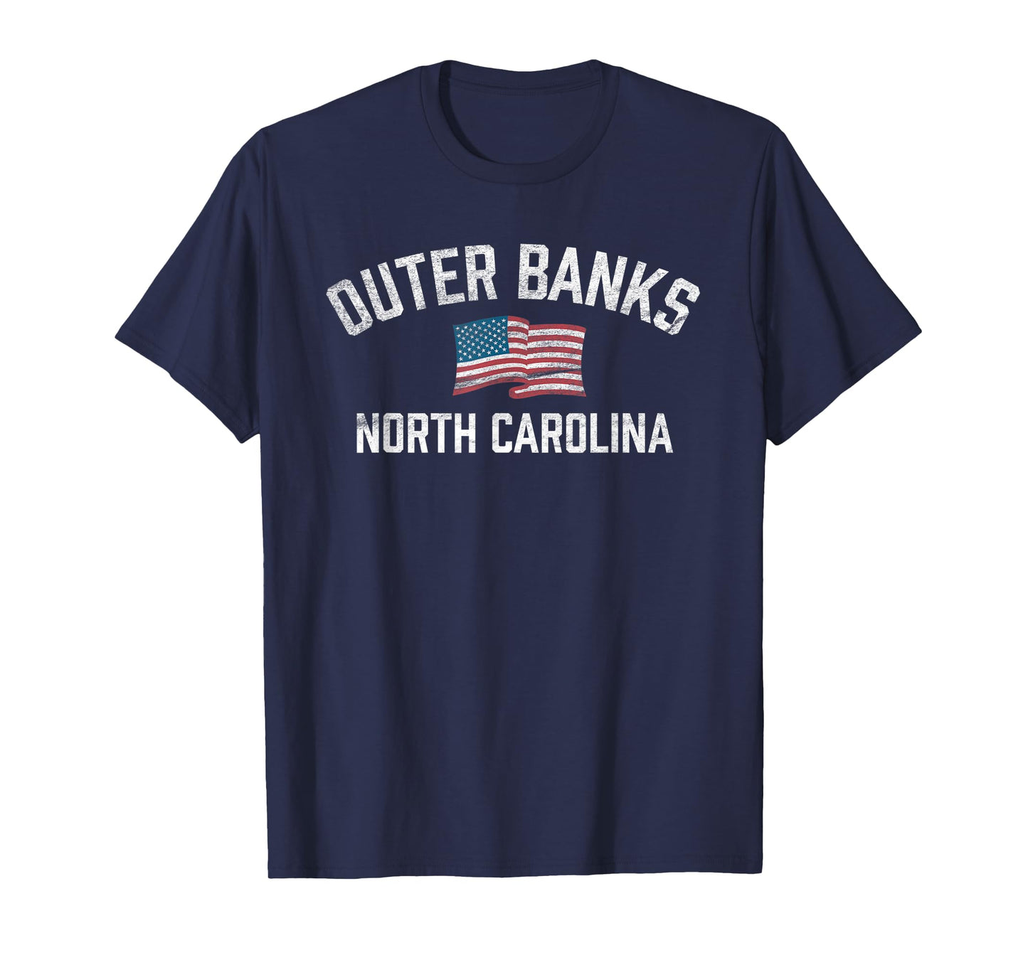 Outer Banks OBX North Carolina NC USA Flag White Vintage T-Shirt