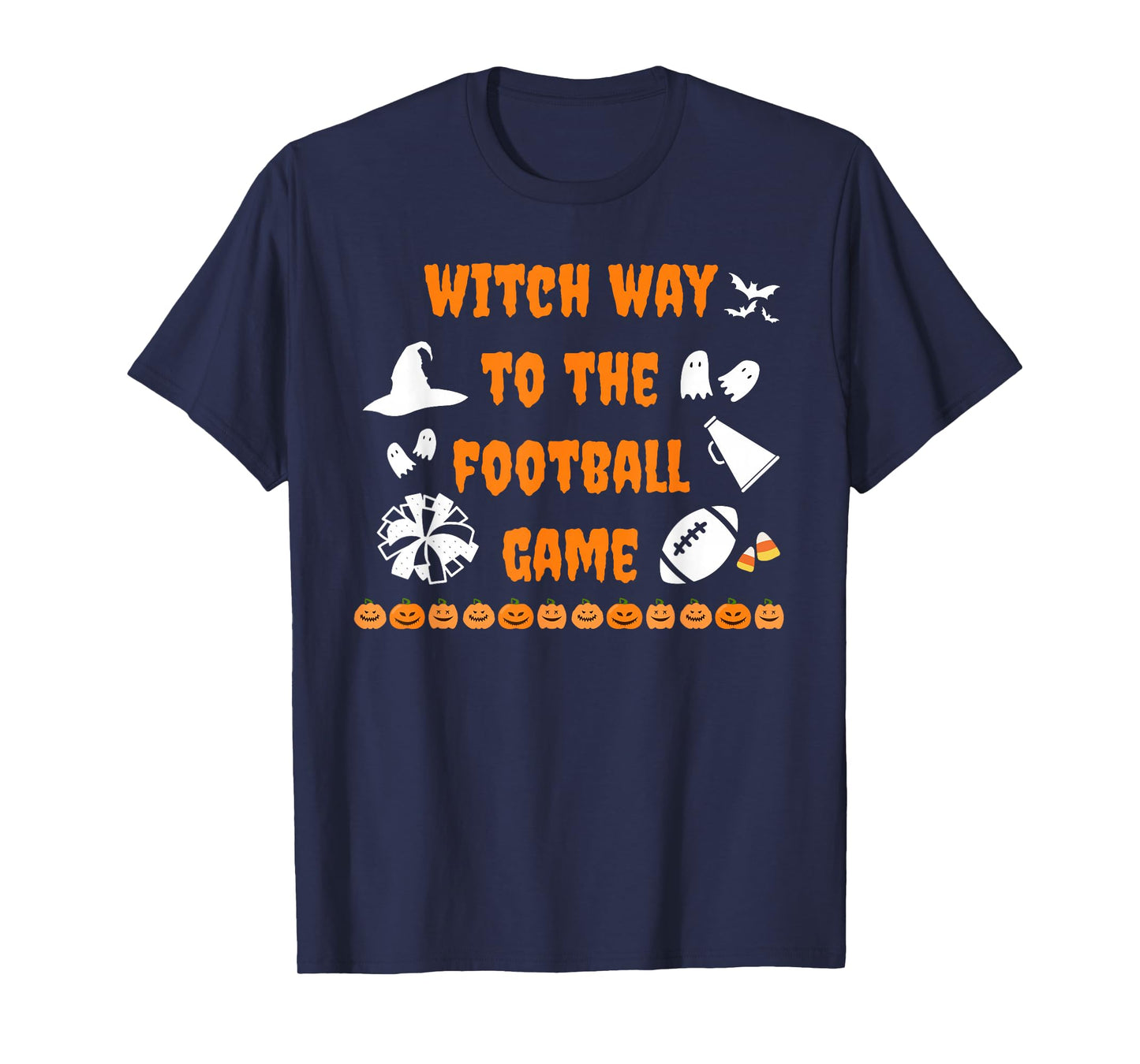Witch Way to The Football Game Cheerleader Cheer Mom Funny T-Shirt