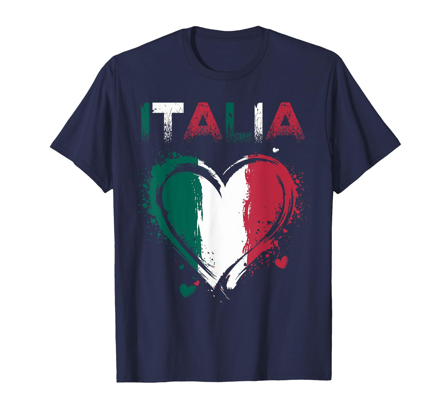 Vintage Italia Italian Flag Heart for Italy Men Women Kids T-Shirt