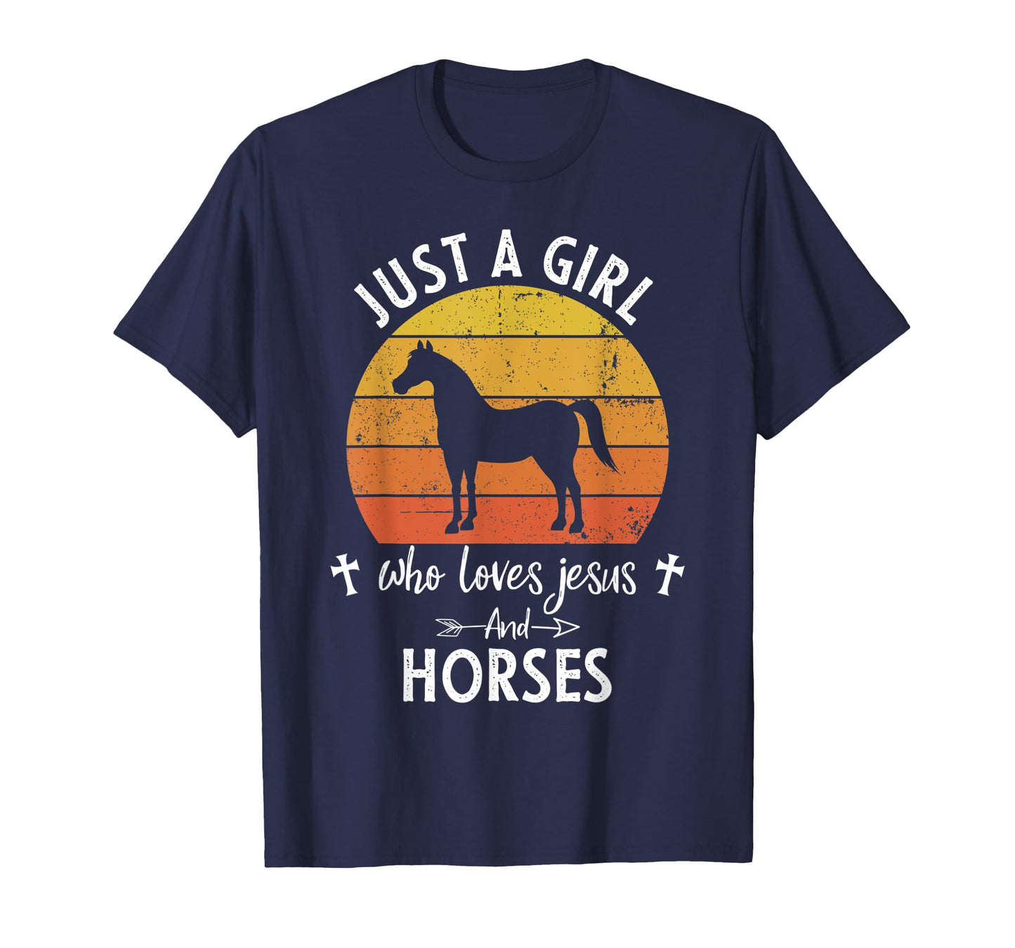 Just A Girl Who Loves Jesus And Horses Cute Christians Gift T-Shirt