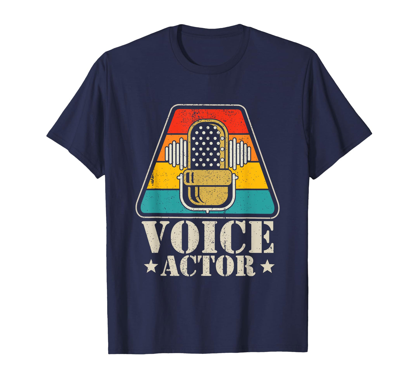 Voice Actress & Voice Actor Gift Tee Unisex-Adults & Unisex-Kids Retro Vintage Voice-Over Artist / Voice Acting T-Shirt Black Small Short Sleeve T-Shirt