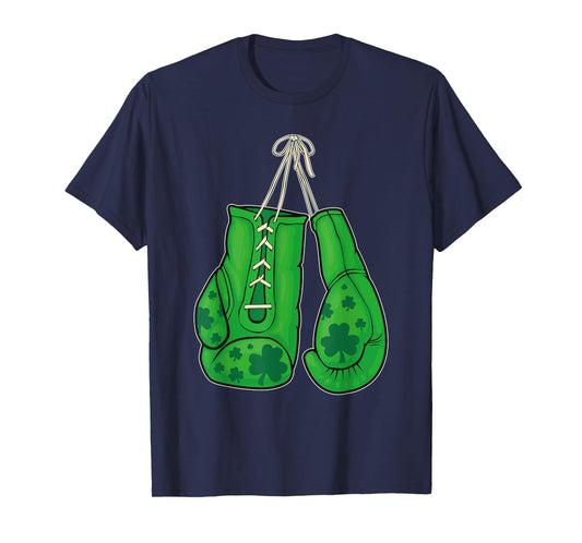 St Patricks Day Boxing Gloves Green Lucky Shamrock T-Shirt