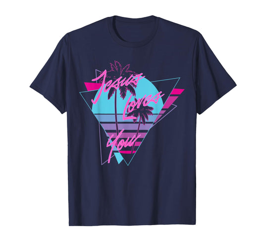 Jesus Loves You 80's Vaporwave Aesthetic Christian T-Shirt