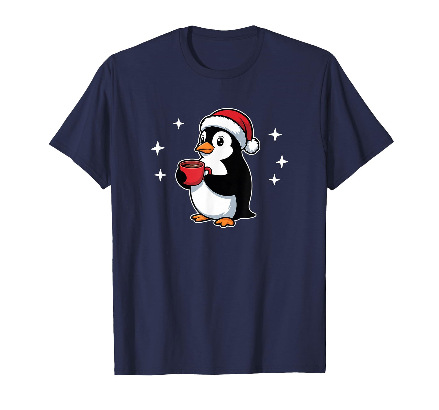 Cute Christmas Penguin Coffee T-Shirt