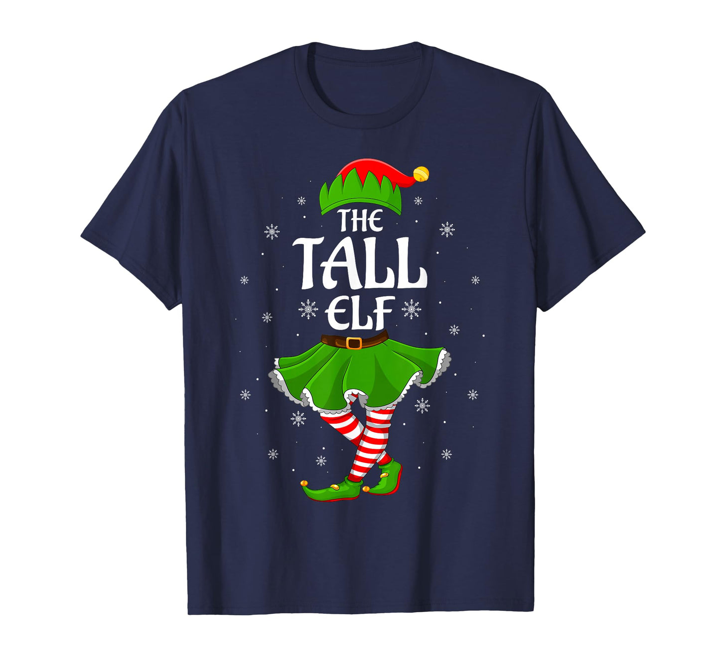 Tall Elf Christmas Family Girls Women Elf Squad Xmas T-Shirt