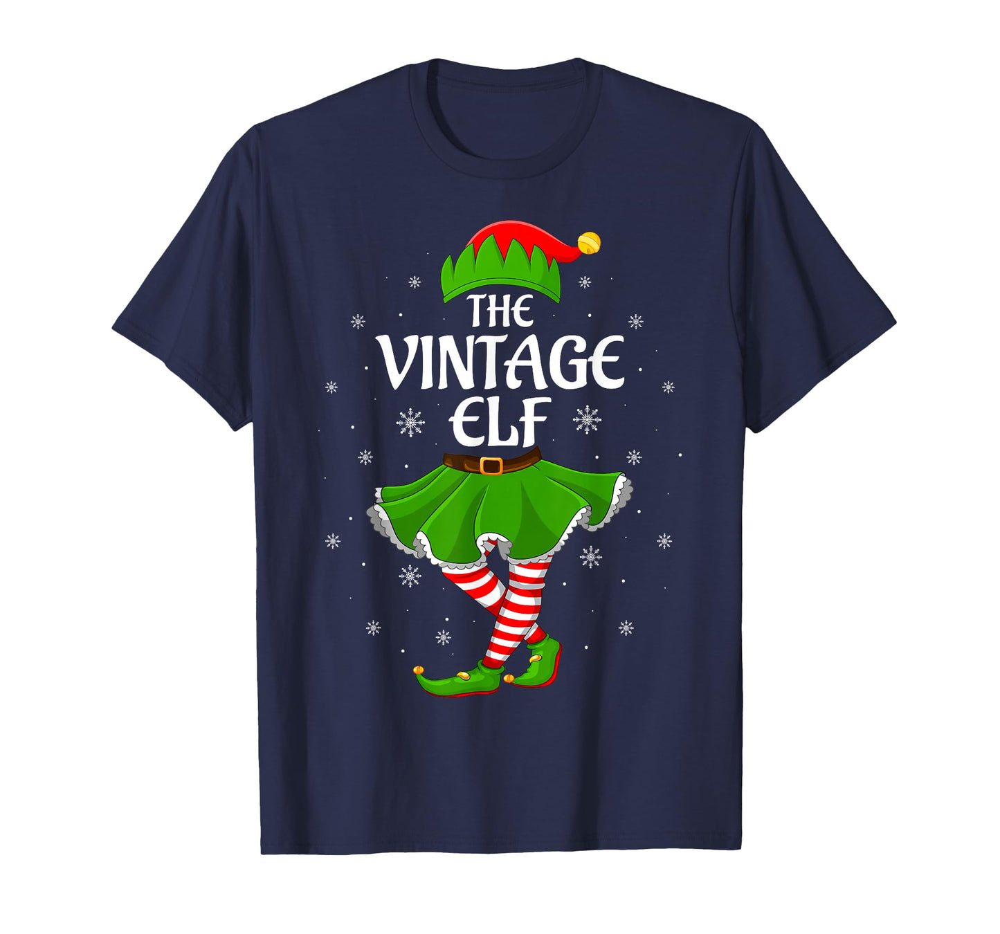 Vintage Elf Christmas Family Girls Women Elf Squad Xmas T-Shirt