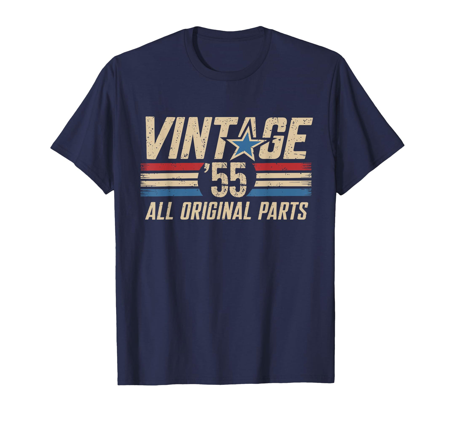 Retro Vintage 1955 All Original Parts 70th Birthday For Men T-Shirt