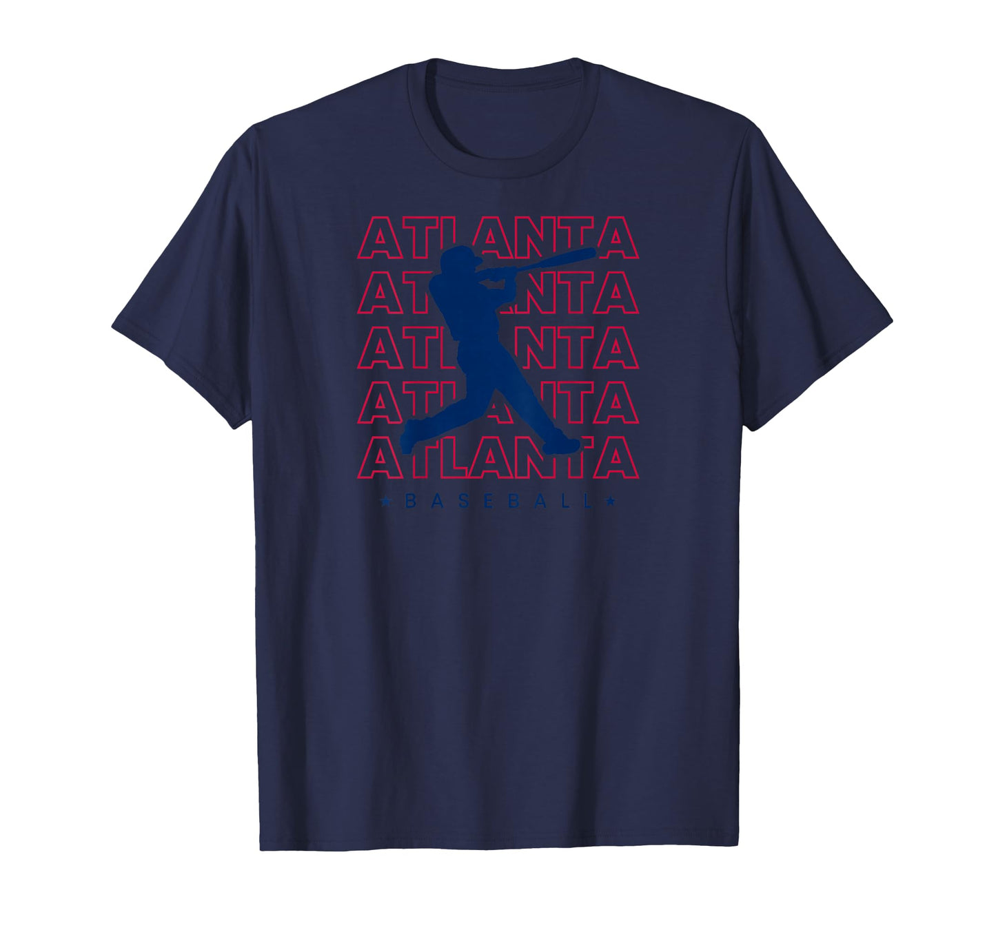 Atlanta Baseball Minimalist Backprint Retro Baseball Lover T-Shirt