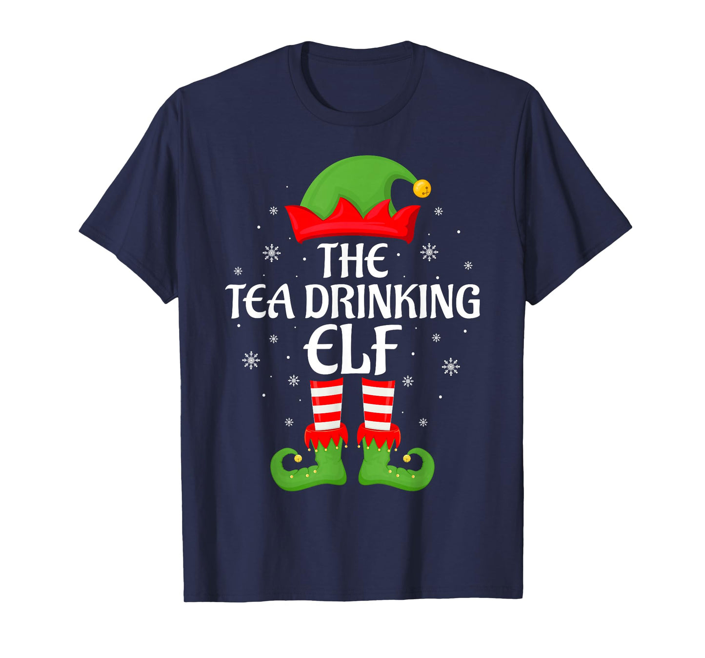 Tea Drinking Elf Xmas Family Matching Elf Squad Christmas T-Shirt