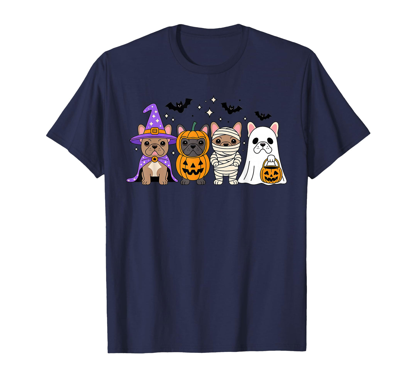 Funny French Bulldog Halloween Party Dogs Trick or Treat T-Shirt