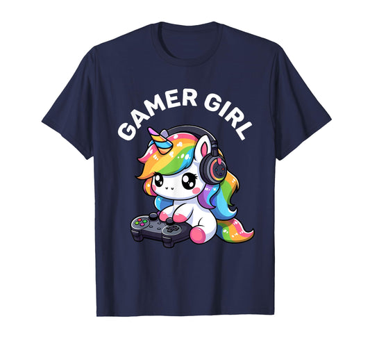 Gamer Girl Unicorn Gaming Cute Video Game Women Girls T-Shirt