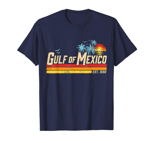 Gulf of Mexico Forever Est 1550 Retro Vintage Beach Mens T-Shirt