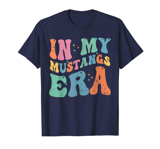 In My Mustangs Era Back to School Spirit Game Retro Groovy T-Shirt