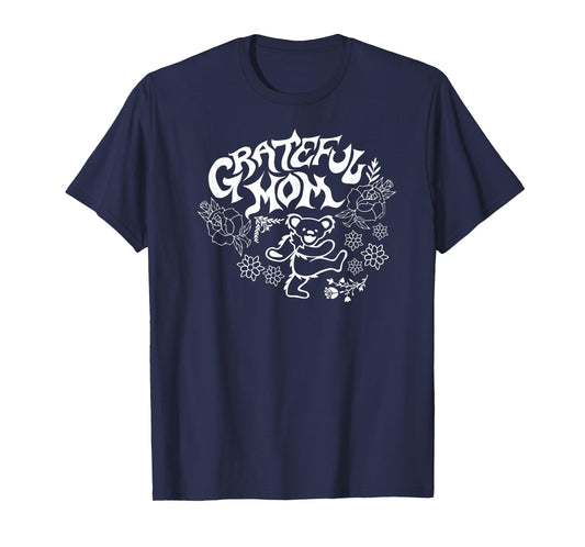 Grateful Dead Grateful Mom Dancing Bear and Flowers Band T-Shirt