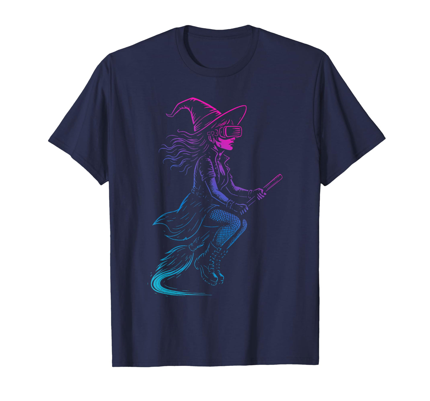 Futuristic Cyber Witch Gothic Halloween Gamer T-Shirt