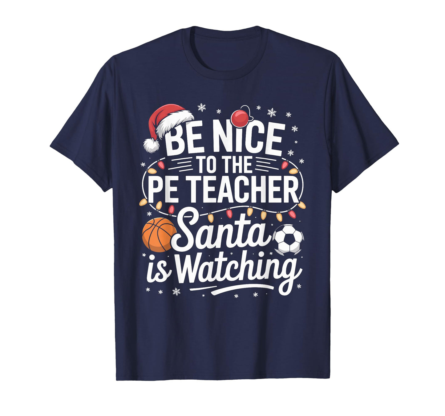 Funny PE Teacher Christmas Physical Education Xmas T-Shirt
