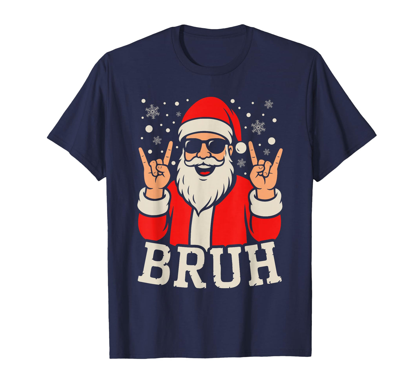 Christmas Bruh Meme Funny Santa Claus Teen Boys Kids T-Shirt