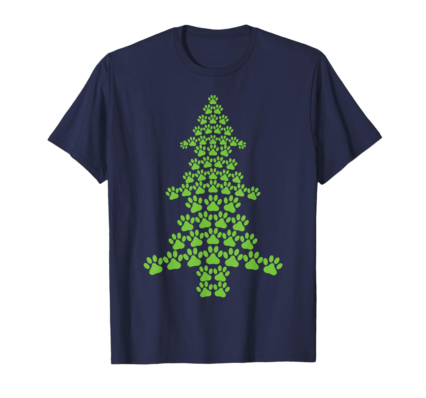 Cat Dog Paw Christmas Tree Pajamas Matching Family Xmas T-Shirt