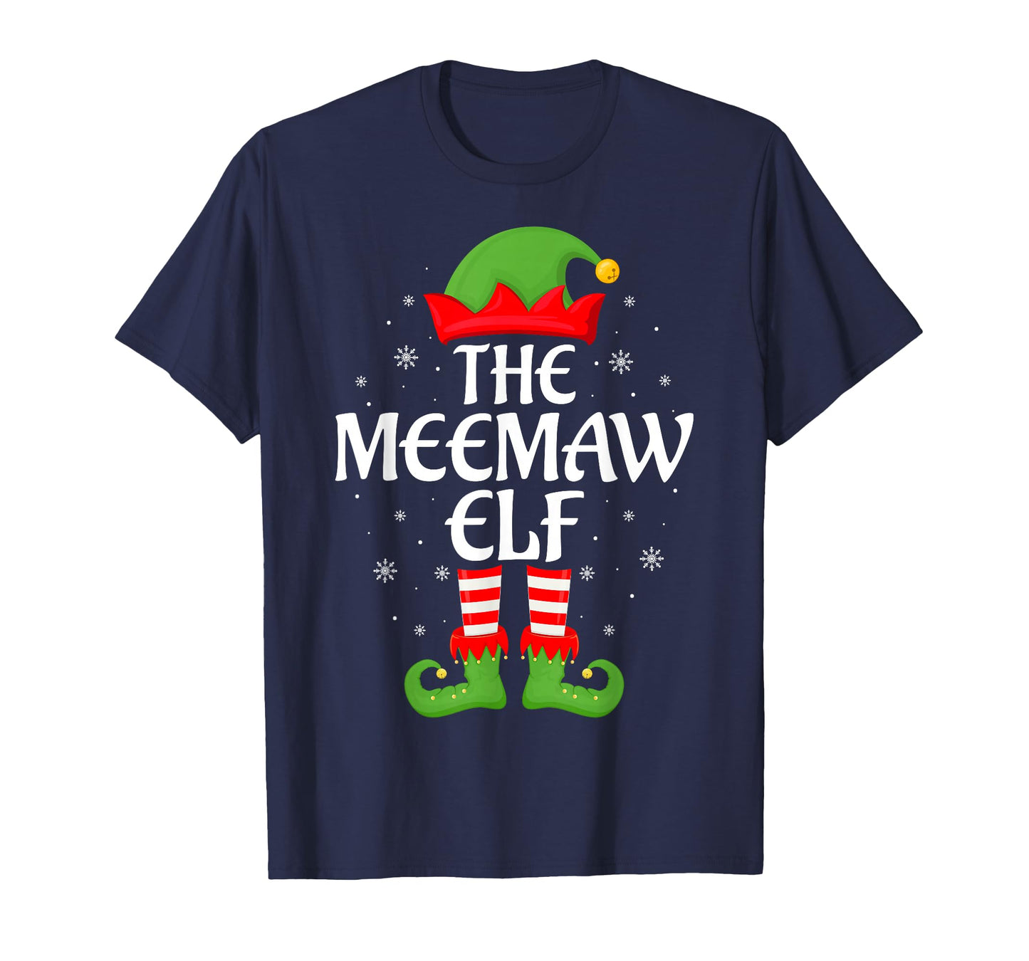 Meemaw Elf Xmas Family Matching Elf Squad Christmas Women T-Shirt