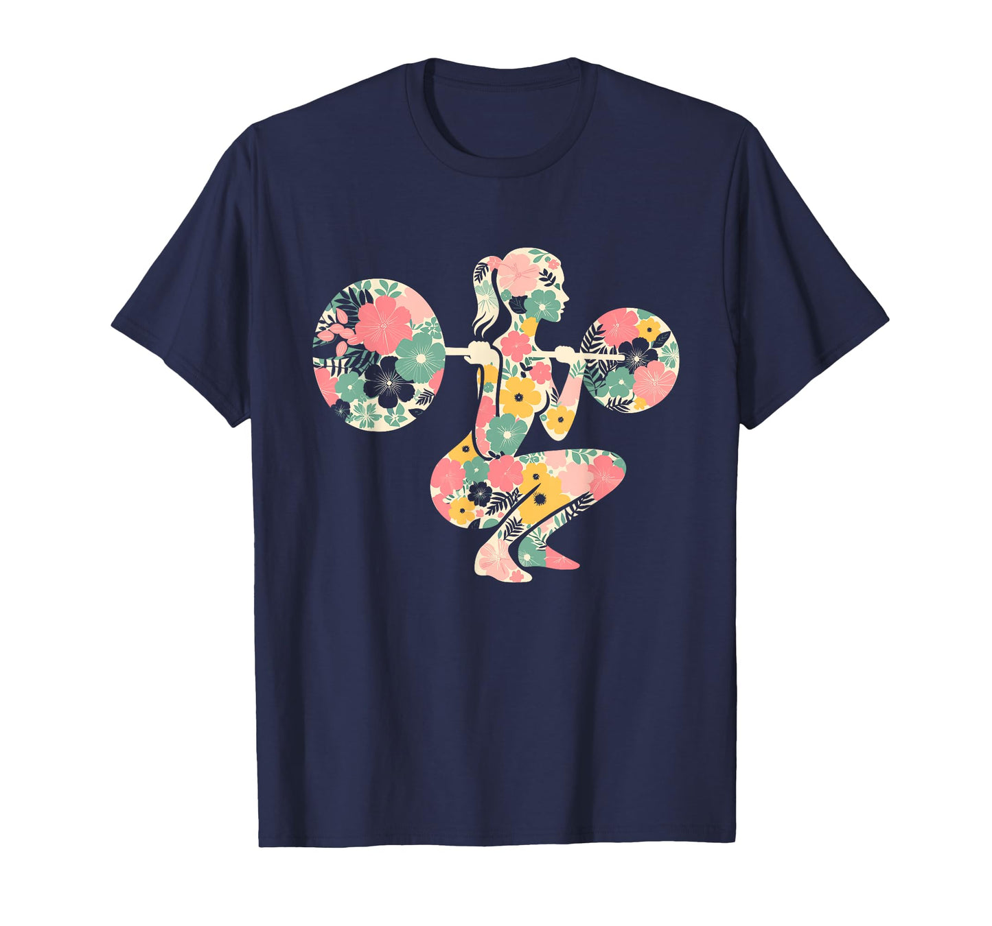 Floral FLower Weightlifting Workout Gym Fitness Mothers Day T-Shirt