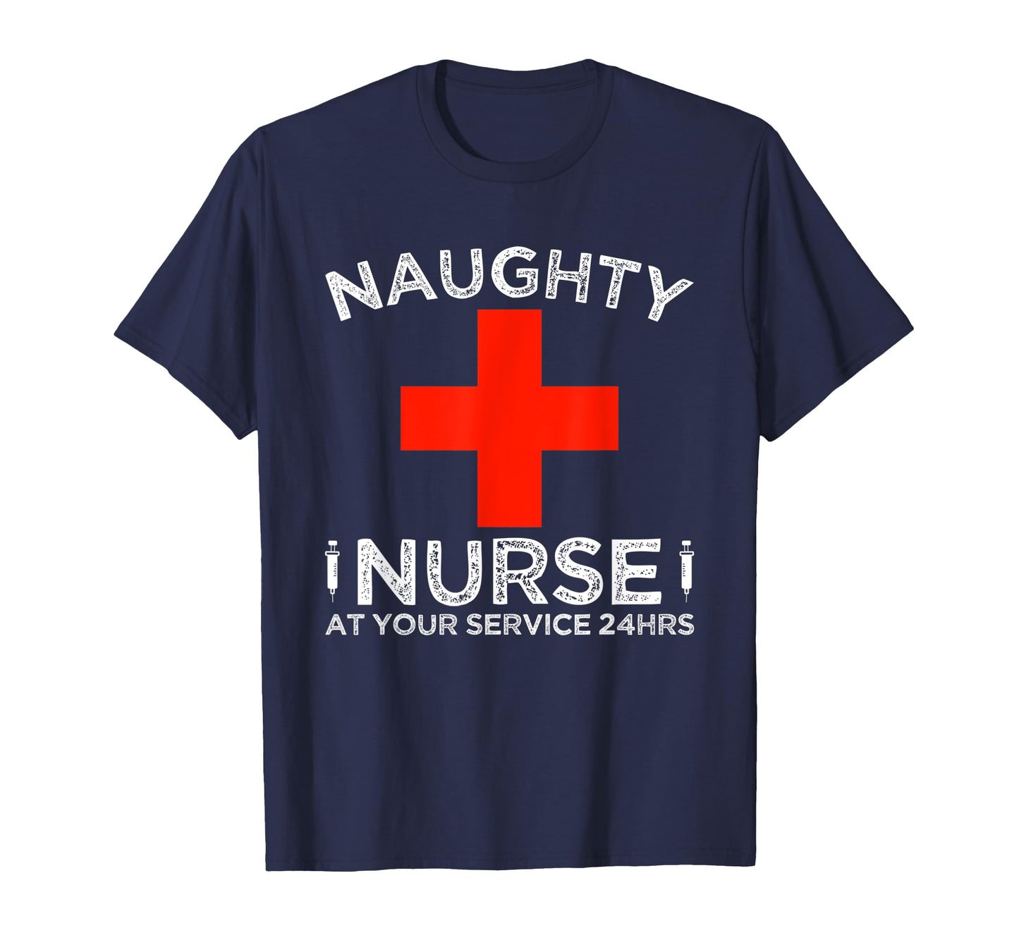 Naughty Nurse At Your Service 24 Hours Halloween Adult Joke T-Shirt
