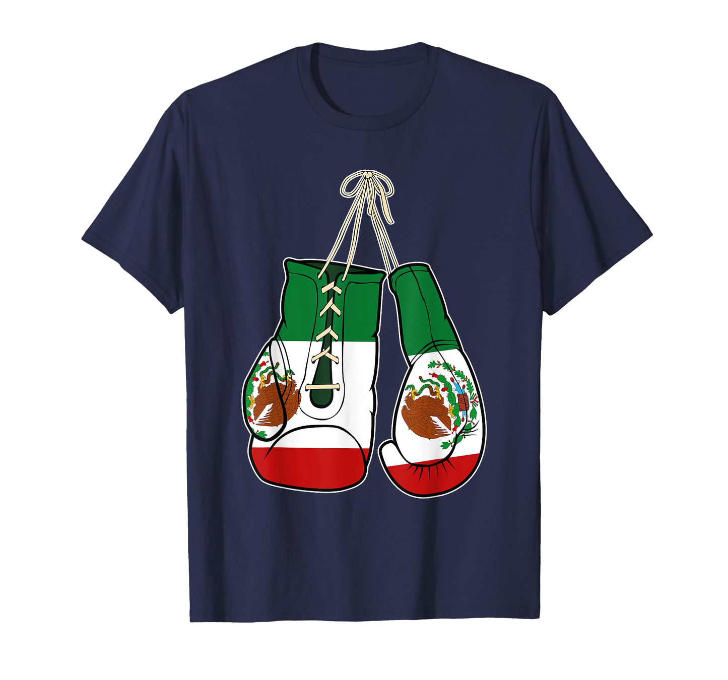 Boxing Gloves Mexico Flag Kickboxer Combat Fighter T-Shirt
