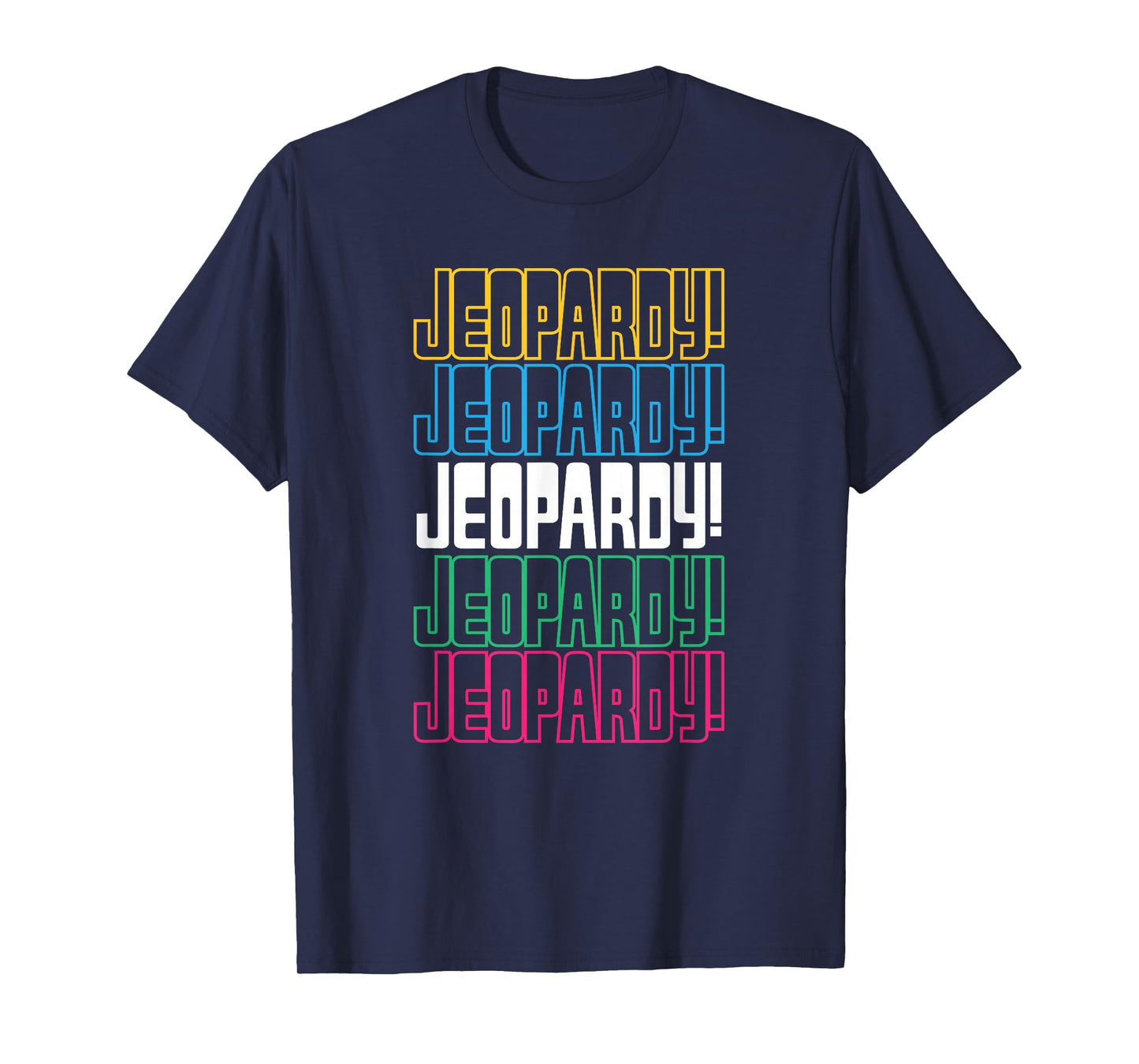 Jeopardy! Repeat Logo T-Shirt - Unisex-Adults, Black, Small, Short Sleeve, Themed Novelty