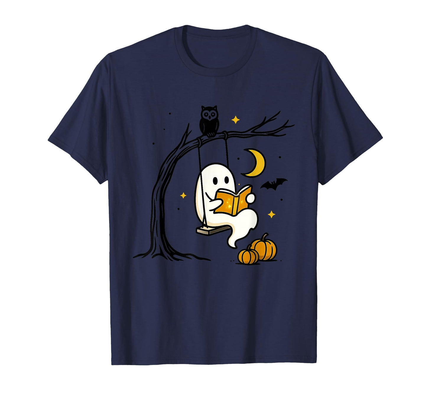 Halloween Ghost Swing Reading Vintage Costume Women Kids Men T-Shirt