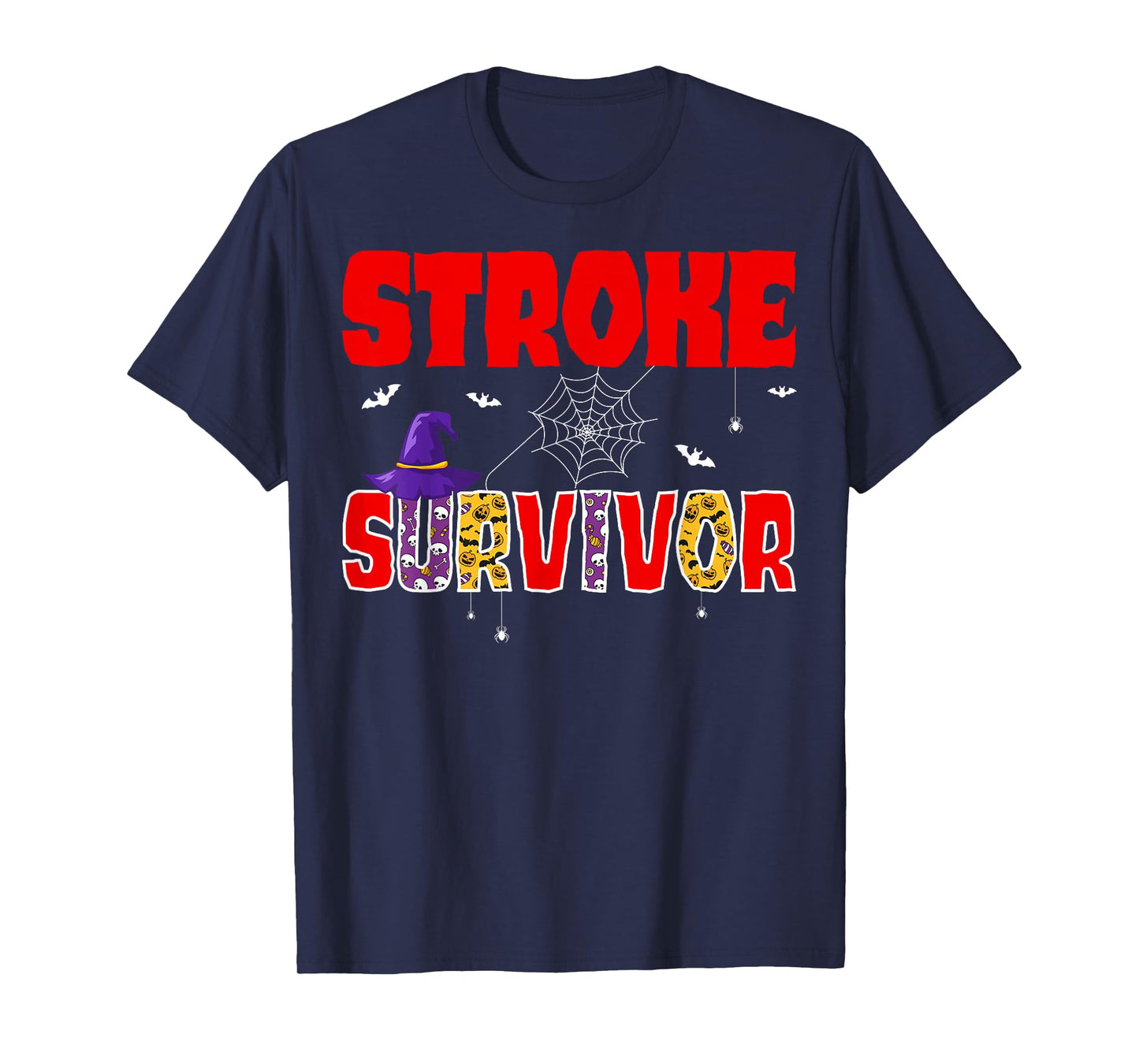 Stroke Survivor Witch Hat Funny Halloween Awareness T-Shirt