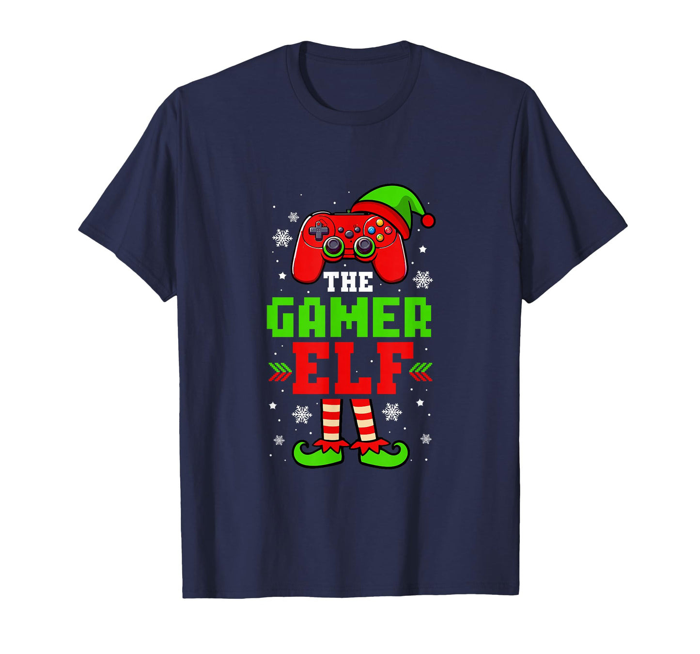 Gamer Elf Christmas Costume Game Controller Gamer Lover Kids T-Shirt