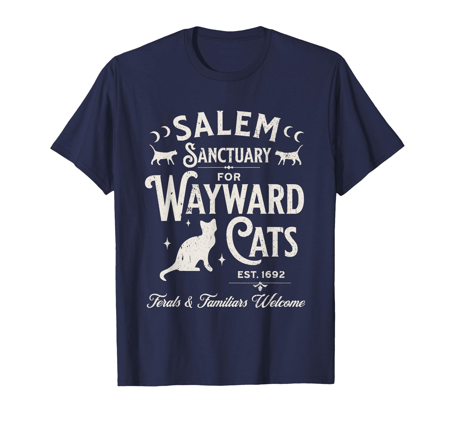 Funny Black Cats Witch Salem Sanctuary for Wayward Halloween T-Shirt
