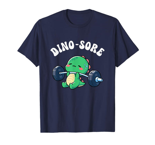 Dino Sore Gym Workout Lifting Weights Fitness Dino Saur Gym T-Shirt