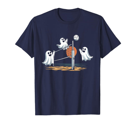 Funny Volleyball Halloween Ghost-Volleyball Sports Lovers T-Shirt
