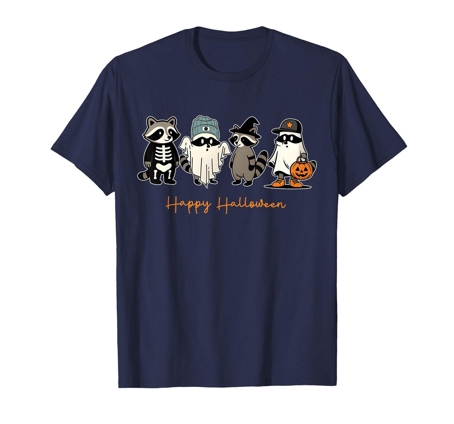 Funny Spooky Season Halloween Raccoon Meme Street Cats T-Shirt