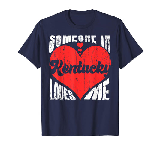 Someone In Kentucky Loves Me Heart Retro Vintage T-Shirt