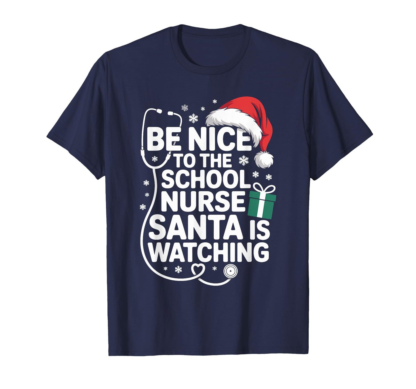 School Nurse Christmas Nursing Humor Xmas for Women T-Shirt